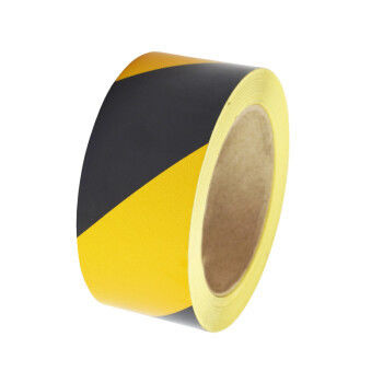 Black and yellow PVC warning tape Fire safety engineering traffic warning line, black and yellow twill reflective tape