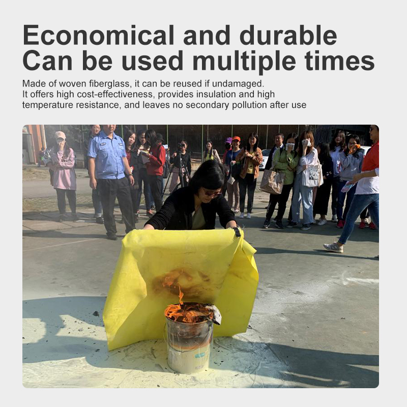 Ht800 Home Fire Proof Safety Emergency Fire Registant Fiberglass Fire Blanket for Kitchen