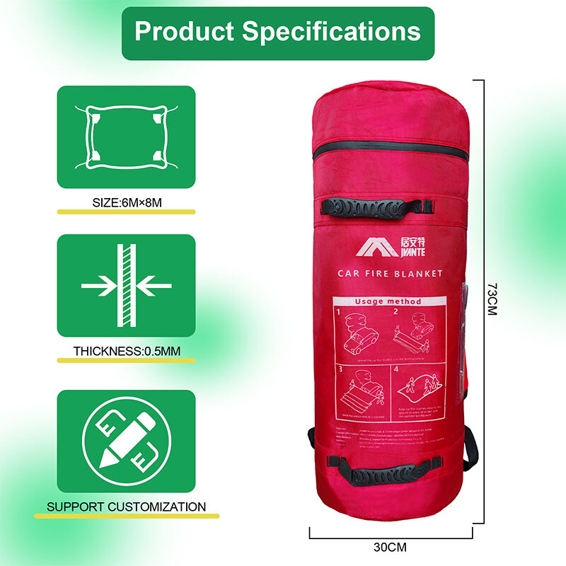Grey Silicone Coated Fiberglass Fire Blanket JAT-302 6x8m 1000°C Heat Resistant For Auto Repair Industrial Emergency