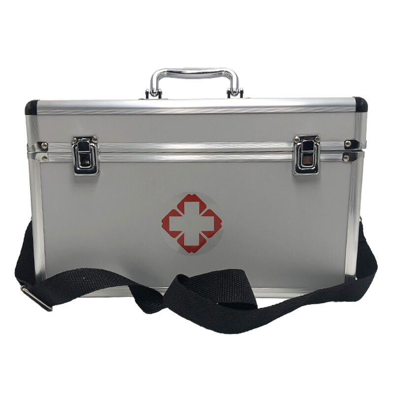 Aluminum Alloy Family First Aid Kit 2-Layer Medical Storage Box for Home Emergency